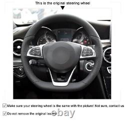 Black Alcantara Steering Wheel Covers Wrap for Mercedes Benz W176 W246 W205 C117