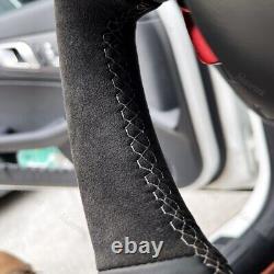 Black Alcantara Steering Wheel Covers Wrap for Mercedes Benz W176 W246 W205 C117