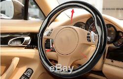 Black Anti-Slip Carbon Fiber Steering Wheel Cover For Mitsubishi Outlander 1pcs