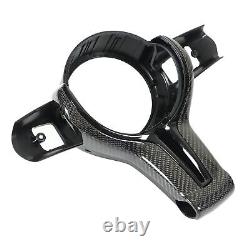 Black Car Steering Wheel Cover Trim Carbon Fiber Smooth Surface Replace For F20