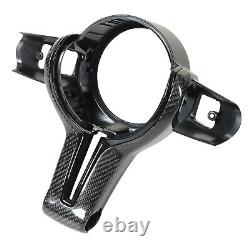 Black Car Steering Wheel Cover Trim Carbon Fiber Smooth Surface Replace For F20