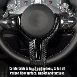 Black Car Steering Wheel Cover Trim Carbon Fiber Smooth Surface Replace For F20