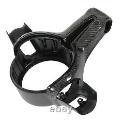 Black Car Steering Wheel Cover Trim Carbon Fiber Smooth Surface Replace For F20