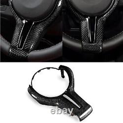 Black Carbon Fiber Steering Wheel Cover For BMW M2 M3 M4 M5 M6 X5M X6M 2011-2018