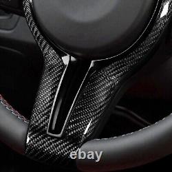 Black Carbon Fiber Steering Wheel Cover For BMW M2 M3 M4 M5 M6 X5M X6M 2011-2018