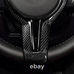 Black Carbon Fiber Steering Wheel Cover For BMW M2 M3 M4 M5 M6 X5M X6M 2011-2018