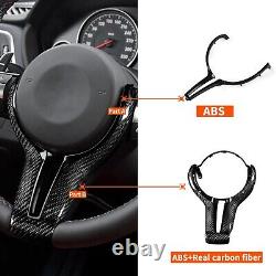 Black Carbon Fiber Steering Wheel Cover For BMW M2 M3 M4 M5 M6 X5M X6M 2011-2018