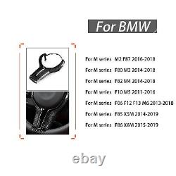 Black Carbon Fiber Steering Wheel Cover For BMW M2 M3 M4 M5 M6 X5M X6M 2011-2018