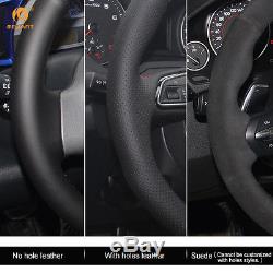 Black Leather Red Marker Steering Wheel Cover for BMW E90 325i 330i 335i E87