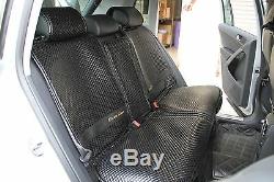 Black Seat Cover Set Shift Knob Belt Steering Wheel PVC Leather Luxury 32001 b