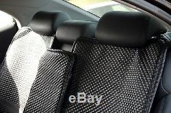 Black Seat Cover Set Shift Knob Belt Steering Wheel PVC Leather Luxury 32001 b