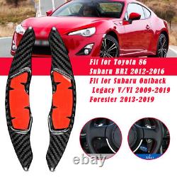 Black Steering Wheel Paddle Shifters Cover Carbon Fiber For Subaru Toyota 86