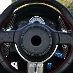 Black Steering Wheel Paddle Shifters Cover Carbon Fiber For Subaru Toyota 86