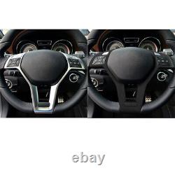 Black Suede Steering Wheel Cover Trim For Benz W176 W204 W117 W212 W207 W218 LHD