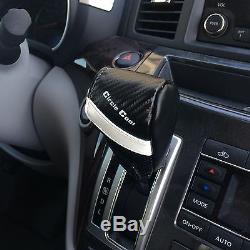 Black White Carbon Fiber Seat Cover Shift Knob Steering Wheel PVC Leather 34011b