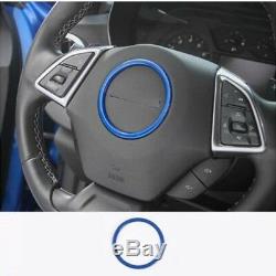 Blue ABS Chrome Inner Steering Wheel Cover Trim for Chevrolet Camaro 2016 2017