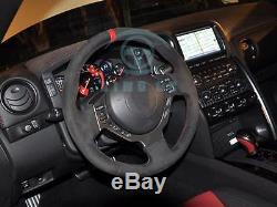 Blue Carbon Fiber Interior Steering Wheel Cover Trim Fit For Nissan GTR GT-R R35