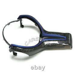 Blue Carbon Fiber Steering Wheel Trim Replace For BMW M2 M3 M4 M5 M6 X5M X6M