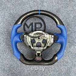 Blue Leather Carbon Fiber Steering Wheel Fit For Nissan 370Z Z34 QX70 FX50 2009+