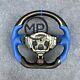 Blue Leather Carbon Fiber Steering Wheel Fit For Nissan 370Z Z34 QX70 FX50 2009+