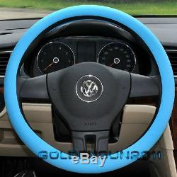 Blue Soft Silicon Skidproof Odorless Universal Car Auto Steering Wheel Cover suv