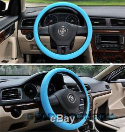 Blue Soft Silicon Skidproof Odorless Universal Car Auto Steering Wheel Cover suv