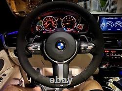 Bmw Black Alcantara Suede /m Steering Wheel Cover Diy Wrap Kit M Stitching