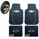 Brand New Chevy Bowtie Elite Universal Rubber Floormats and Steering Wheel Cover