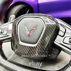 C8 Corvette Carbon Fiber Steering Wheel Center Surround Cover 2020 2023