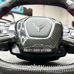 C8 Corvette Carbon Fiber Steering Wheel Center Surround Cover 2020 2023