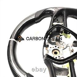 CARBON FIBER Steering Wheel FOR INFINITI q50q60QX50QX55 WHITE RING/STITCHING