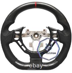 CARBON FIBER Steering Wheel FOR NISSAN GTR R35 BLACK LEATHER 09-16YEAR