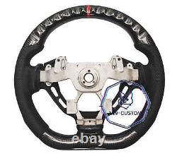 CARBON FIBER Steering Wheel FOR NISSAN GTR R35 BLACK LEATHER 09-16YEAR