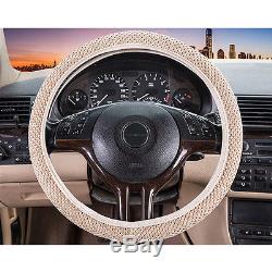 Car SUV Truck Auto 1 Pcs Ice Silk Elastic Beige Decorative Steering Wheel Cover