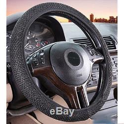 Car SUV Truck Auto 1 Pcs Ice Silk Elastic Black Decorative Steering Wheel Cover