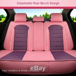 Car Seat Cover For Girl Leather Protector Full Set Front Rear WithPillow Universal