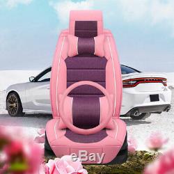 Car Seat Cover For Girl Leather Protector Full Set Front Rear WithPillow Universal