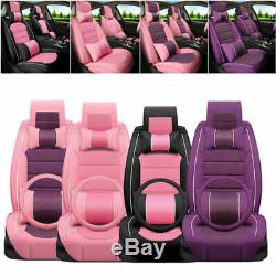 Car Seat Cover For Girl Leather Protector Full Set Front Rear WithPillow Universal