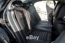 Car Seat Cover Shift Knob Belt Steering Wheel Black PVC Leather Upgrade 31007D