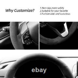Car Steering Wheel Cover Alcantara Black for Honda INSIGHT/ACCORD