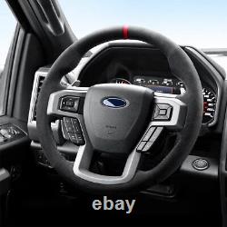 Car Steering Wheel Cover Alcantara Hand-Stitched for Ford F-150 Raptor/SuperCrew