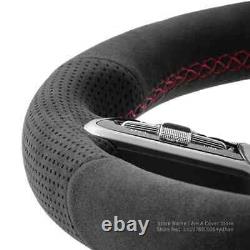 Car Steering Wheel Cover For Cadillac CTS ATS Real Alcantara Braid On Wrap Cover