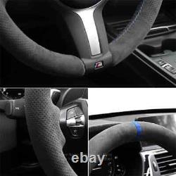 Car Steering Wheel Cover For Cadillac CTS ATS Real Alcantara Braid On Wrap Cover