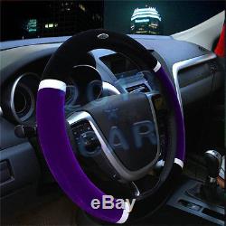 Car Steering Wheel Cover For Kia Hyundai BMW Audi 38CM 15 Black Purple Flocking
