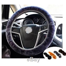 Car Winter General Plush Steering Wheel Cover Soft Imitation Wool Accessory NEW