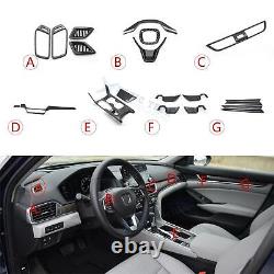 Carbon Fiber ABS Steering Wheel Gear Shift Panel Cover For Honda Accord 2018-22