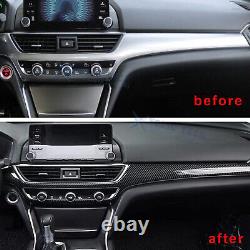 Carbon Fiber ABS Steering Wheel Gear Shift Panel Cover For Honda Accord 2018-22