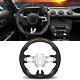 Carbon Fiber Black Nappa Leather Steering Wheel for 2015-2017 Ford Mustang WithRED