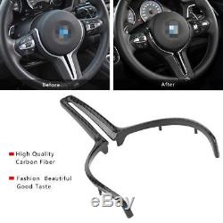 Carbon Fiber Black Steering Wheel Cover Trim For BMW M2 M3 M4 M5 M6 X5M X6M AP