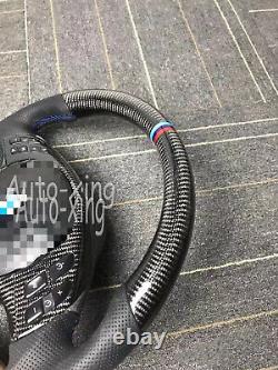 Carbon Fiber Flat Steering Wheel for BMW E46 M3+ Cover (No paddle holes) 2001-06